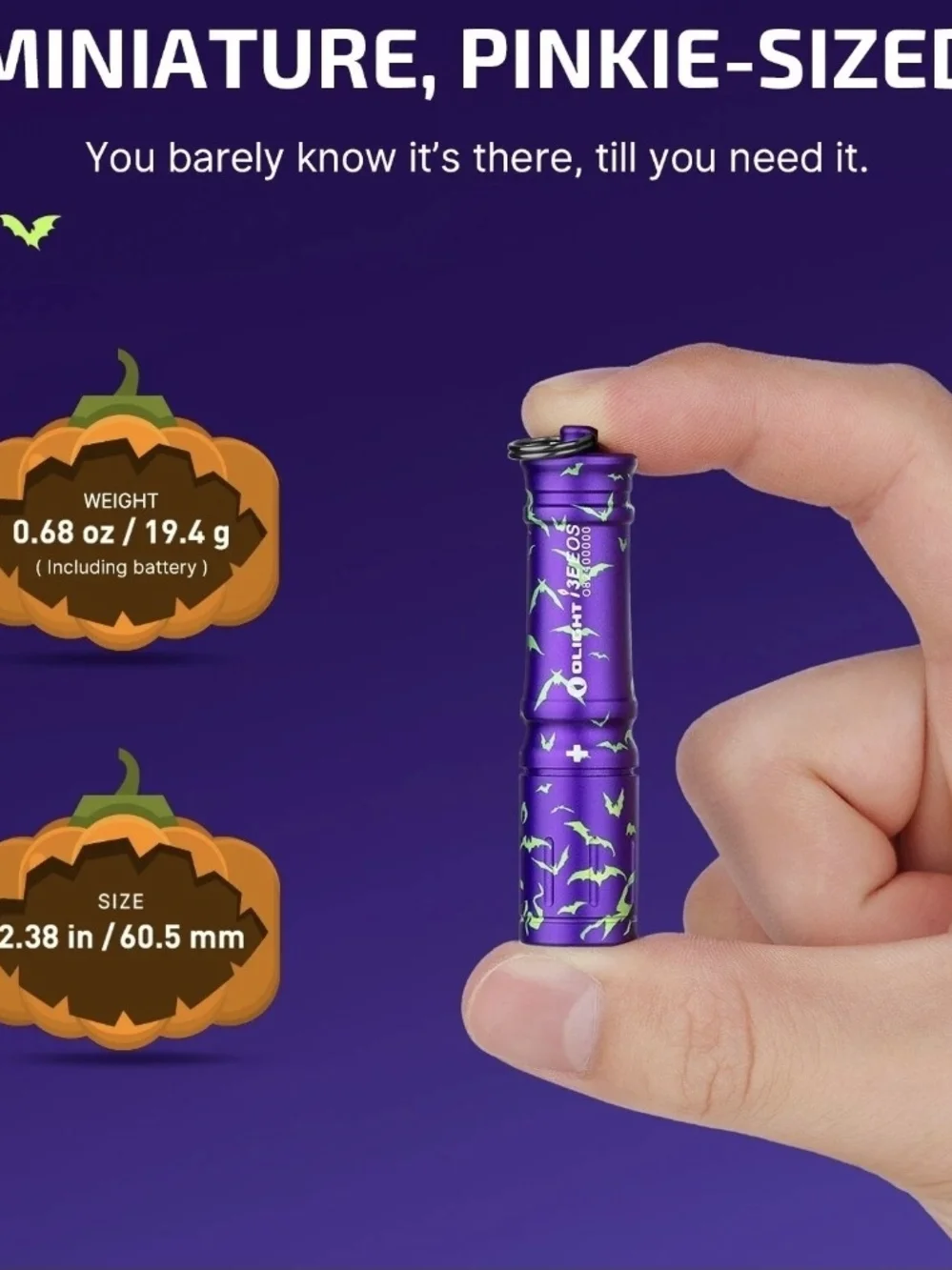 Olight i3E EOS Purple Ghost Keychain LED Flashlight Limited Edition NIB